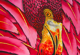  Jean-Baptiste silk painting of a  flamingo
