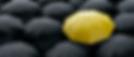 Yellow umbrella and black umbrellas