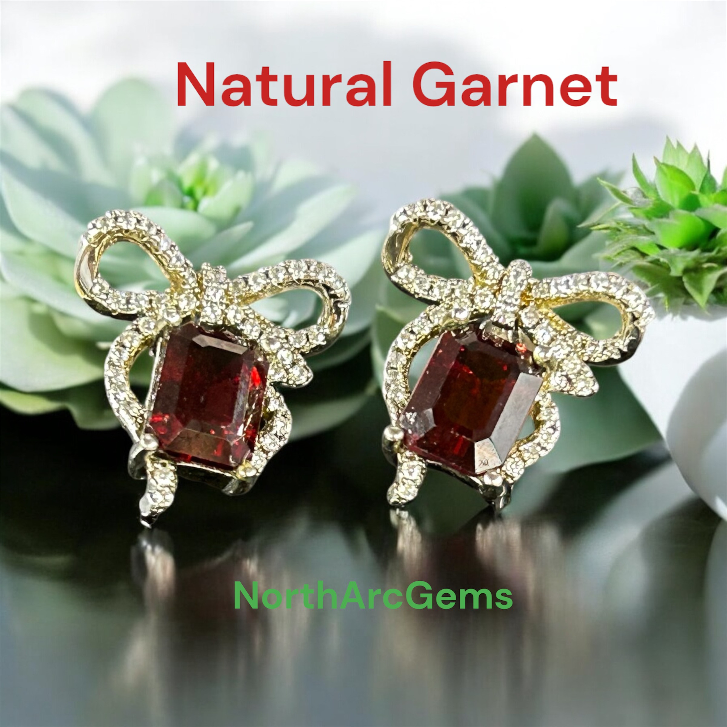 Natural garnet Ribbon
