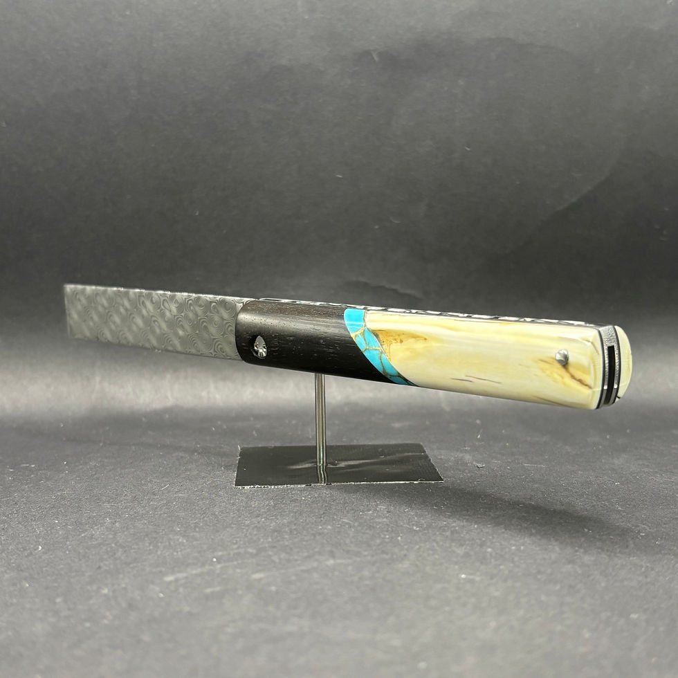 Miniature : OLONNOIS Ivoire de Phacochère Turquoise Ébène et  Damas