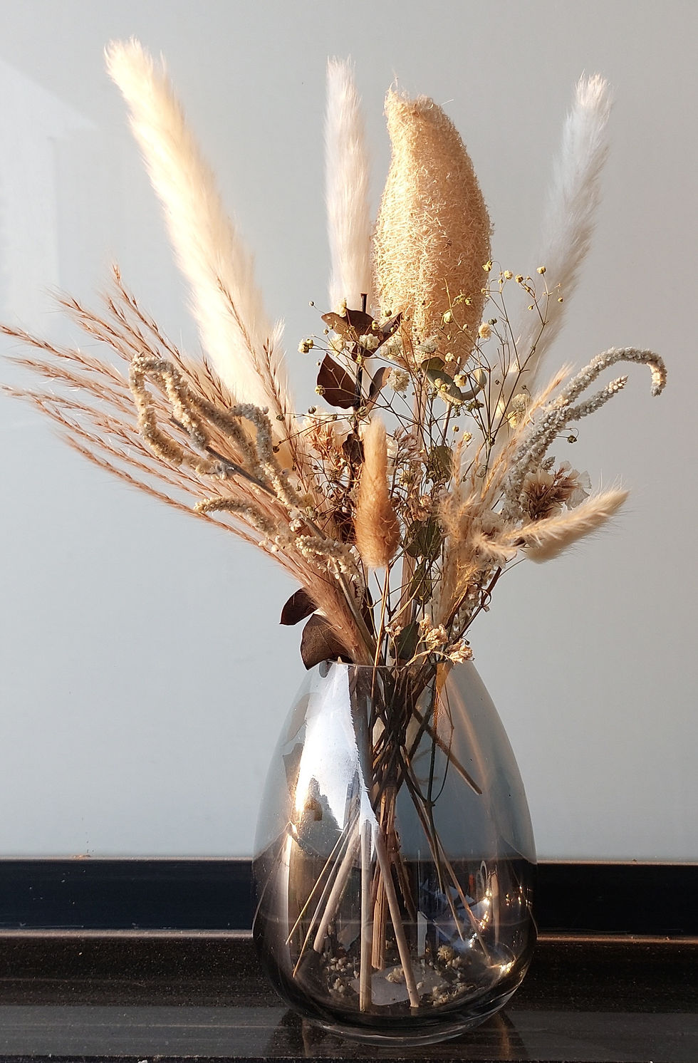 סט אגרטל ופרחים מיובשים