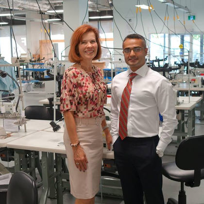 #FabriKite touring the Fashion Exchange facilities at Regent Park w/ Chair of Fashion Studies at Geo