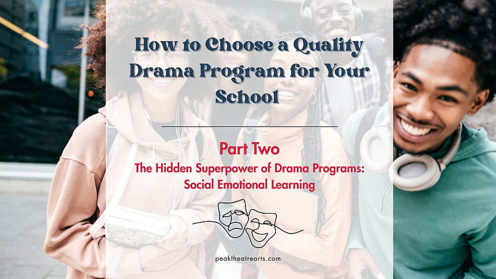 How to Choose a Quality Drama Program: Part Two