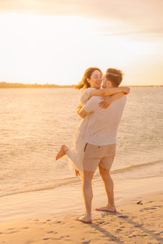 Romantic beach photoshoot in St. Augustine, Florida at golden hour