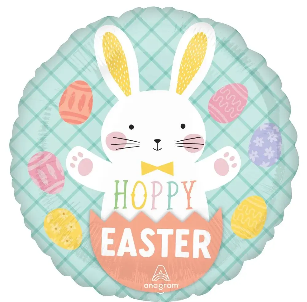 Anagram Hoppy Easter Bunny and Eggs Balloon 18"
