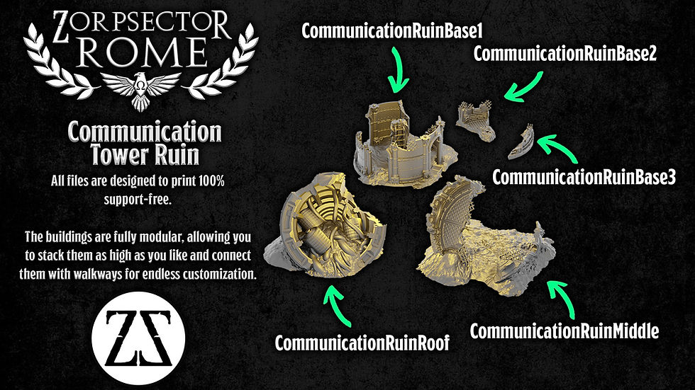 Thumbnail: Zorpsector Rome 28mm Communications Tower | 3D Printed Scatter Terrain