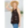 Made in USA Woven Tiered Sleeveless Top