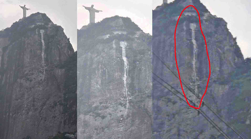 "VERGONHA MUNDIAL: Mancha de esgoto de obra apodrece o visual da 7ª Maravilha e ameaça o Corcovado"