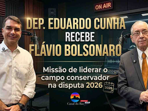 Flávio Bolsonaro concede entrevista a Eduardo Cunha em Minas Gerais e projeta liderança conservadora para 2026