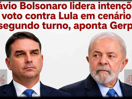 NOVA PESQUISA! Flávio Bolsonaro lidera intenções de voto contra Lula em cenário de segundo turno, aponta Gerp
