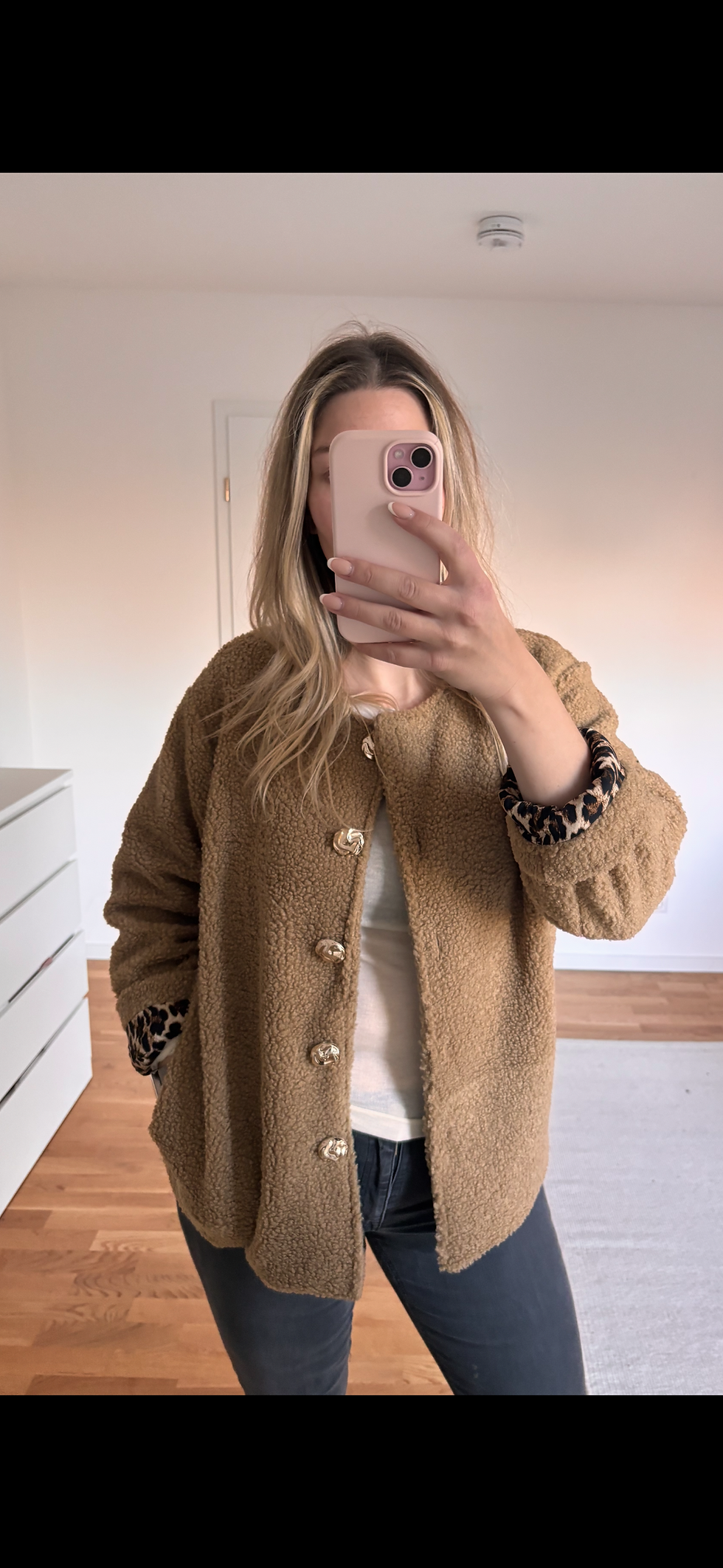 Teddyjacke Chic in Camel