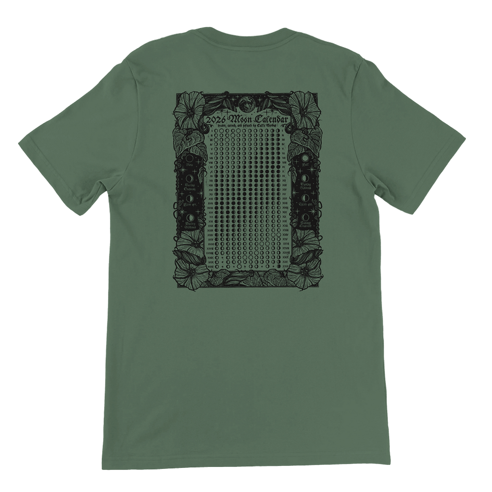 Thumbnail: 2026 Moon Calendar (front and back): Premium Unisex Crewneck T-shirt