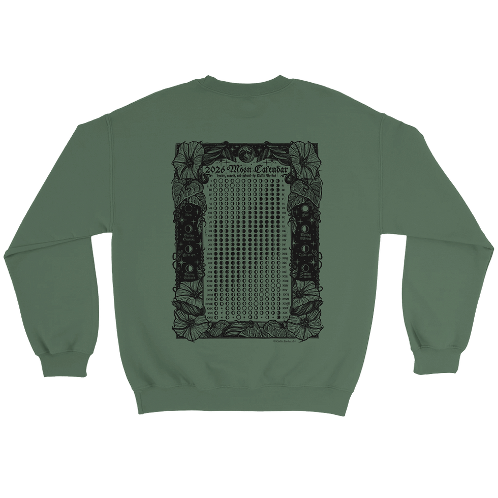Thumbnail: 2026 Moon Calendar: Unisex Crewneck Sweatshirt (front and back)