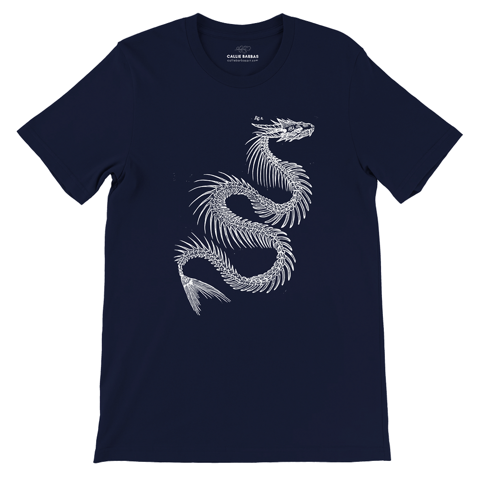 Thumbnail: Dracone umbramaris Skeleton (Premium Unisex Crewneck T-shirt)