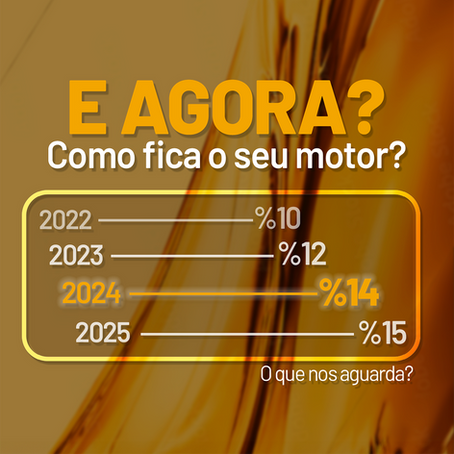 Em março deste ano o diesel brasileiro chega a 14% !
