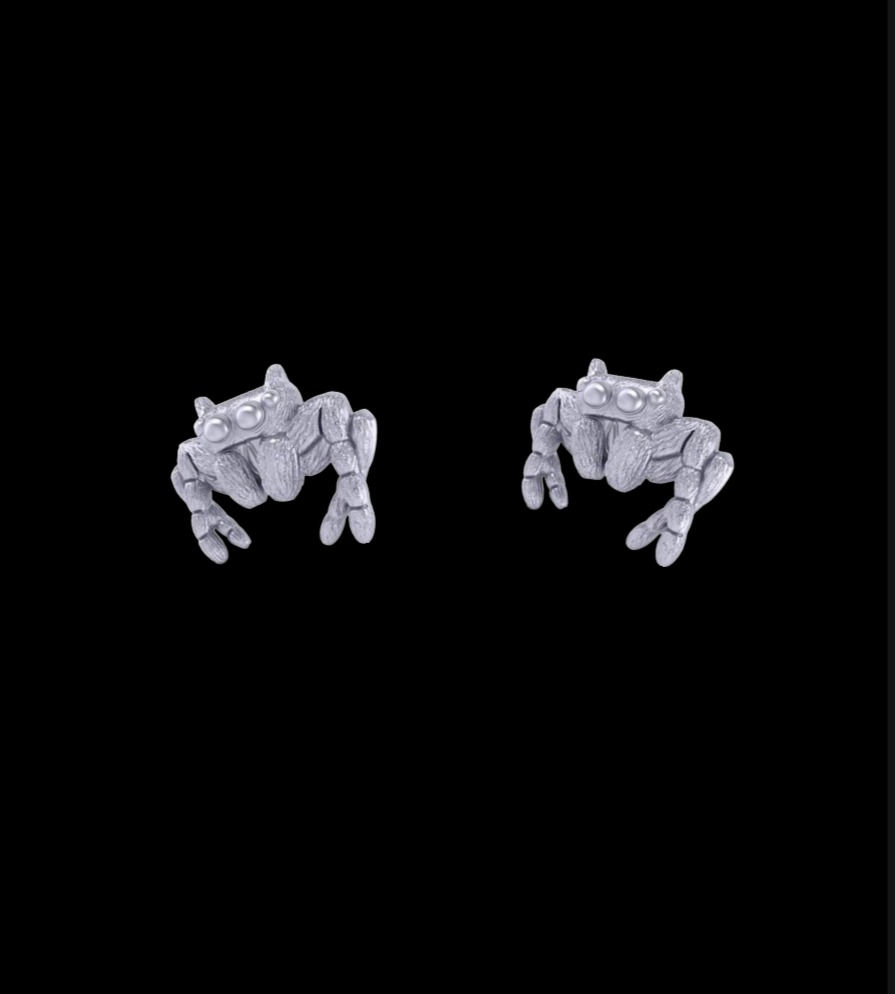 Thumbnail: Vino Jumping Spider Stud Earrings (Solid SS)