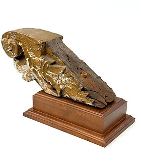 Carved polychrome Billethead