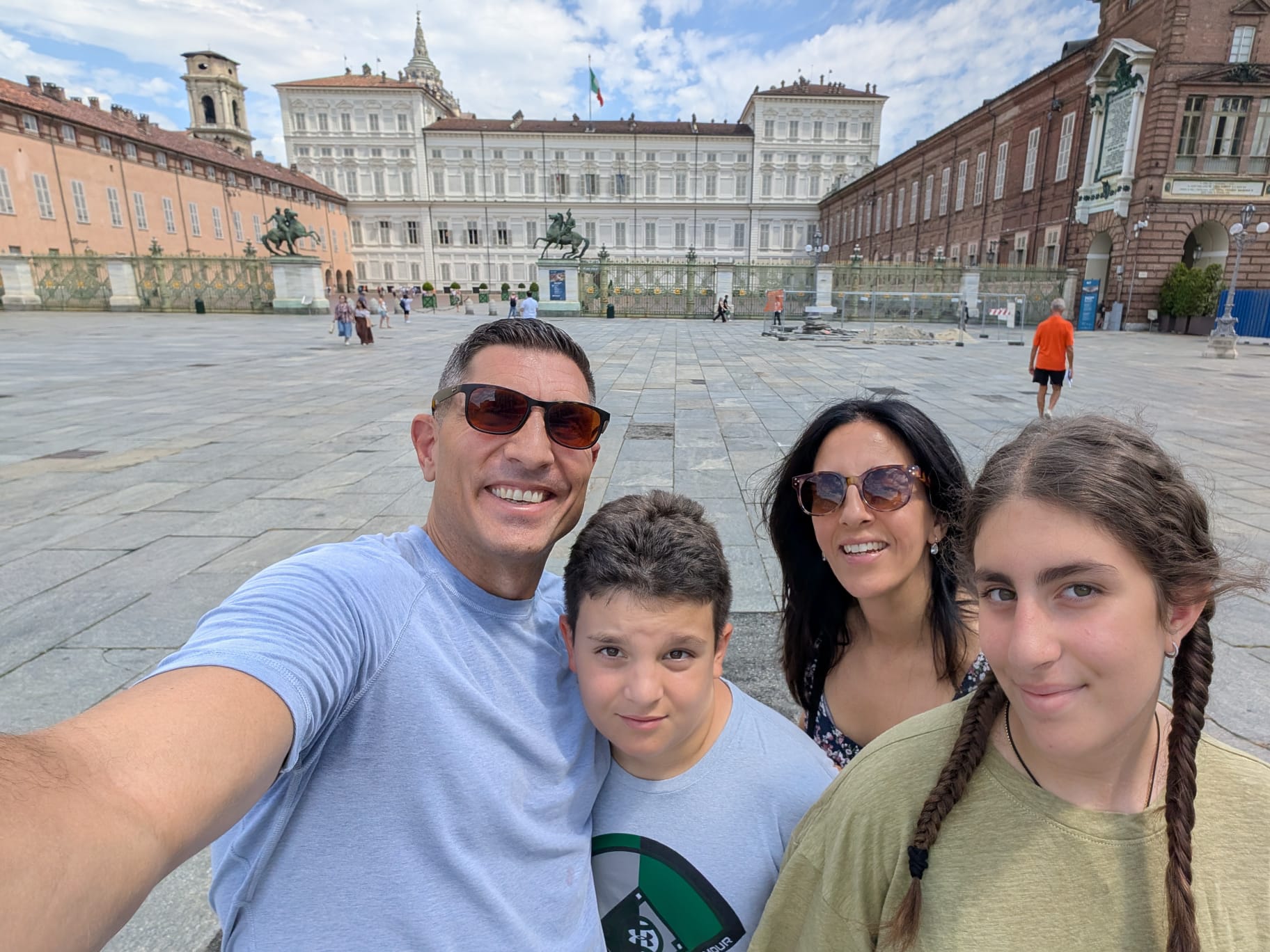 The historic Piazza Castello in Turin featuring elegant stone architecture.