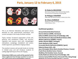 “Molecular Biology of the Cell” Course (January 12 - February 6 2015, Institut Pasteur):