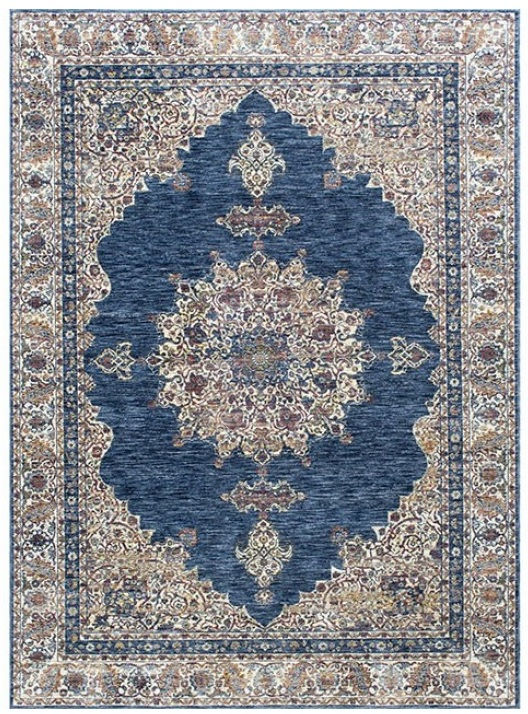 Furniture of America Payas 5' x 7' Area Rug with Polyester Material in Blue