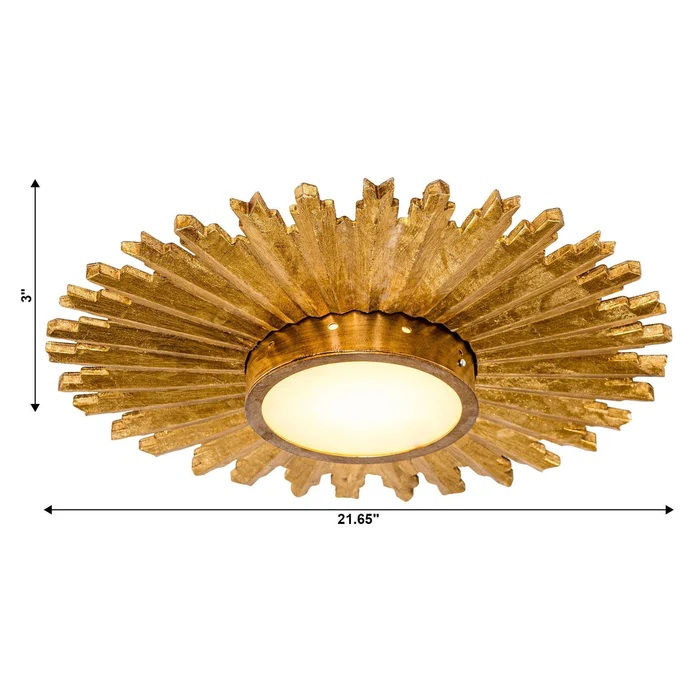 Thumbnail: Parrot Uncle Golden Sunburst 22" Flush Mount LED Lighting