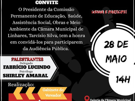 Audiência pública: Diga não à violência contra a mulher será realizada em Linhares
