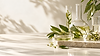 Botanical Glassware and Sunlit Leaves.png