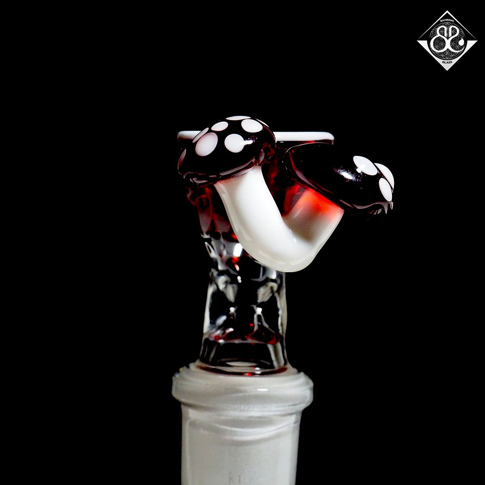Thumbnail: 14mm Slide Double Mushrooms Pomegranate Red