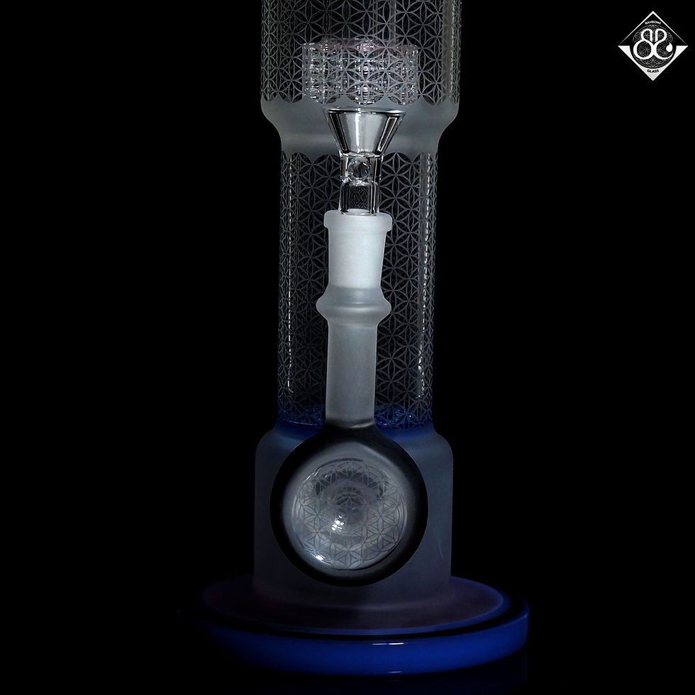 Thumbnail: บ้องแก้ว | 16Inches  Honeycomb & Matrix Perc Sandblasted  Stemless Bong