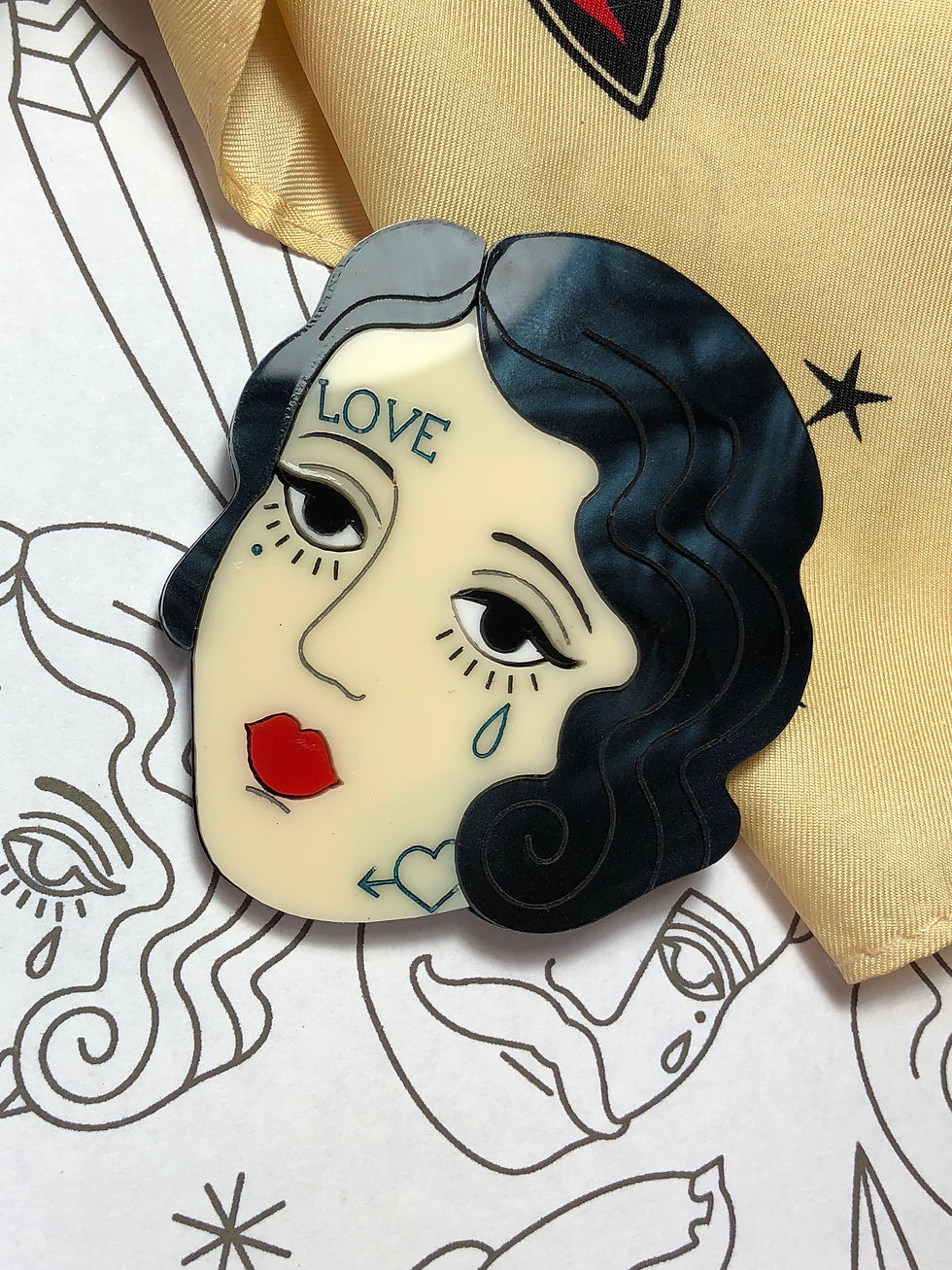 tattooed lady brooch tattoo inspired jewellery