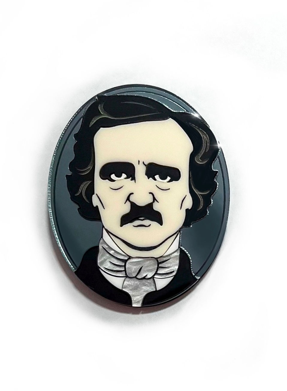 edgar allan poe poe brooch poe jewellery poe fans portrait brooch handmade brooch brooch art