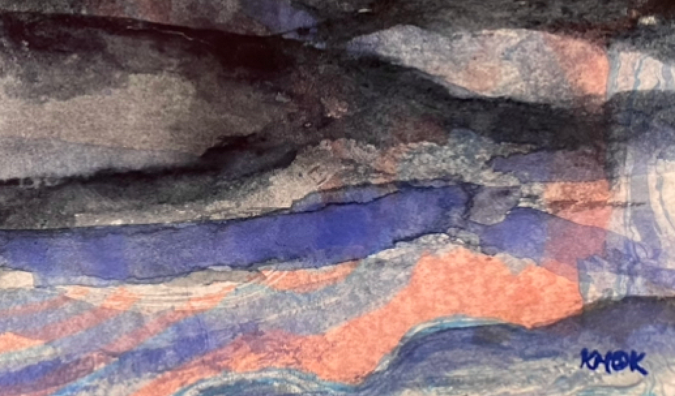 Thumbnail: Indigo Soul - 9x12 inch Botanical Painting on Cotton Paper.