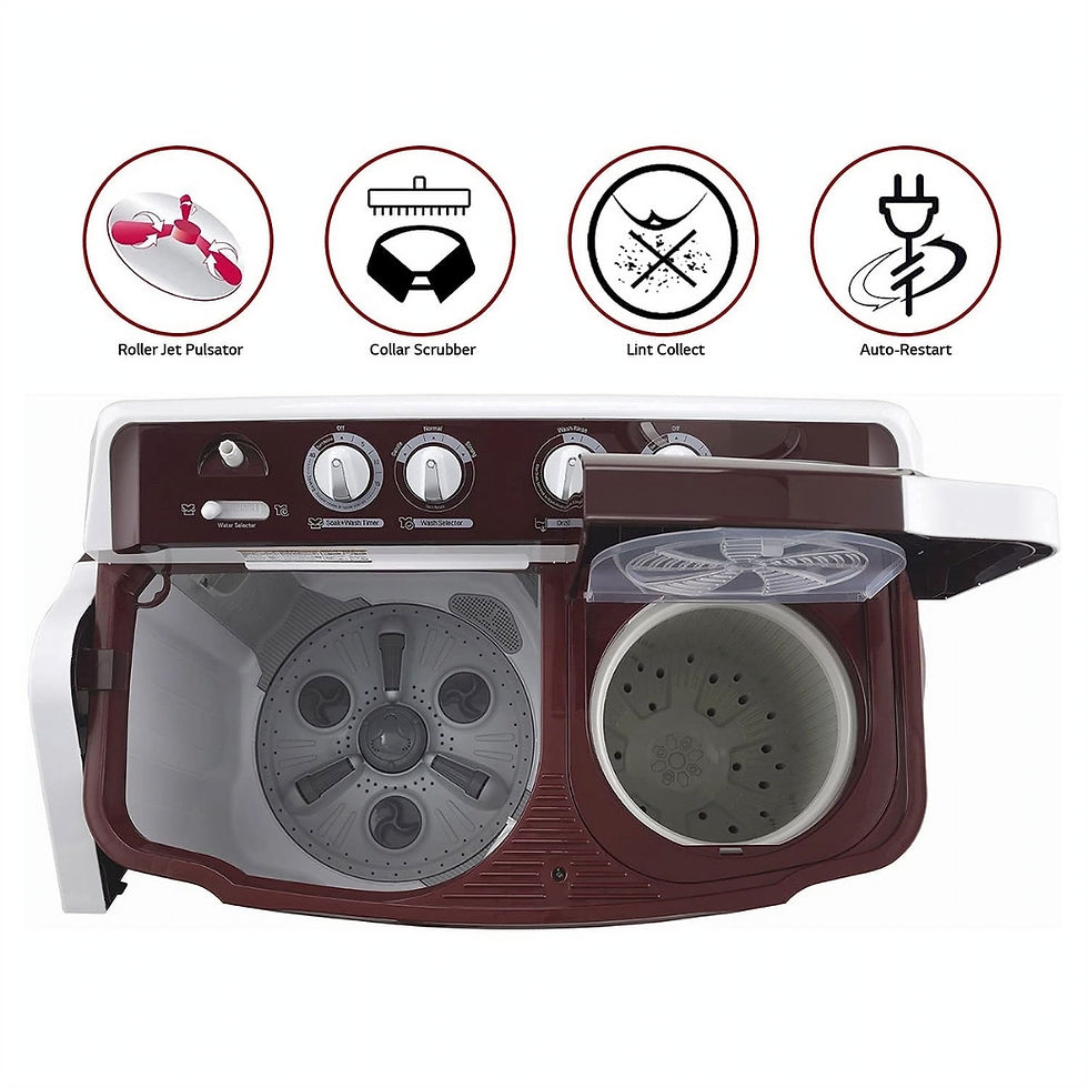 Thumbnail: LG 8.0Kg 5 Star Semi Automatic Washing Machine-P8035 SRAZA