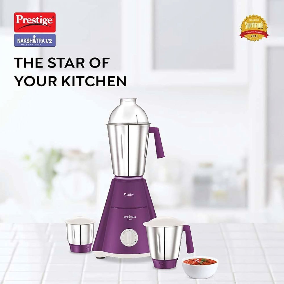 Thumbnail: Prestige 550W 3 Jar Mixer Grinder-Nakshatra V2