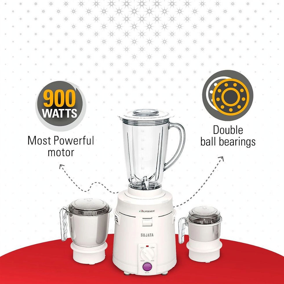 Thumbnail: Sujatha 900W 3 Jar Mixer Grinder - Super Mix