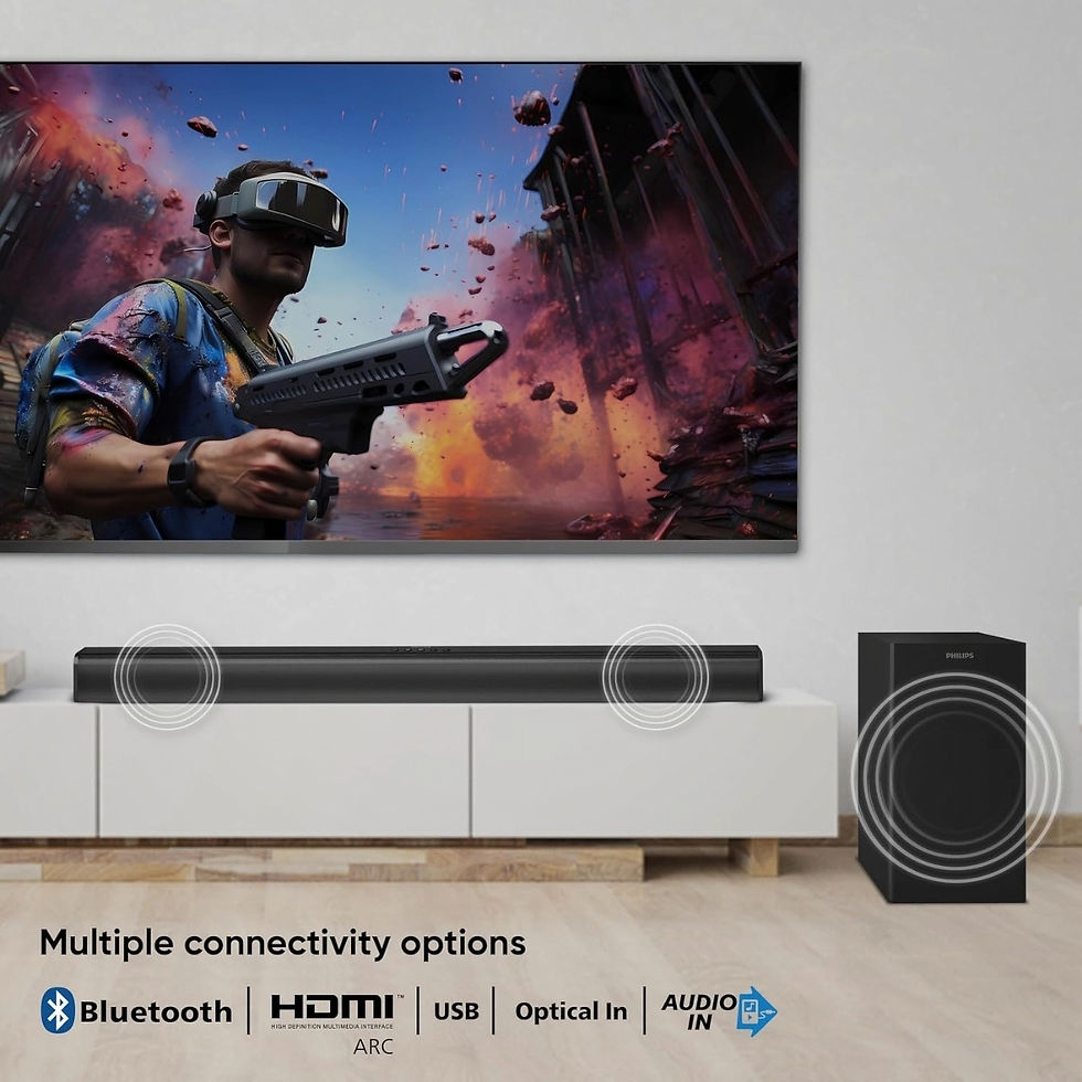 Thumbnail: Philips TAB4319 Soundbar-2.1 CH 80W WiredSubWoofer
