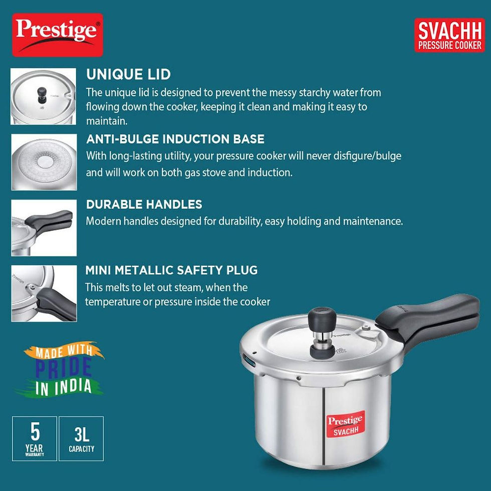 Thumbnail: Prestige 3L Pressure Cooker-Svachh Aluminium Outer Lid