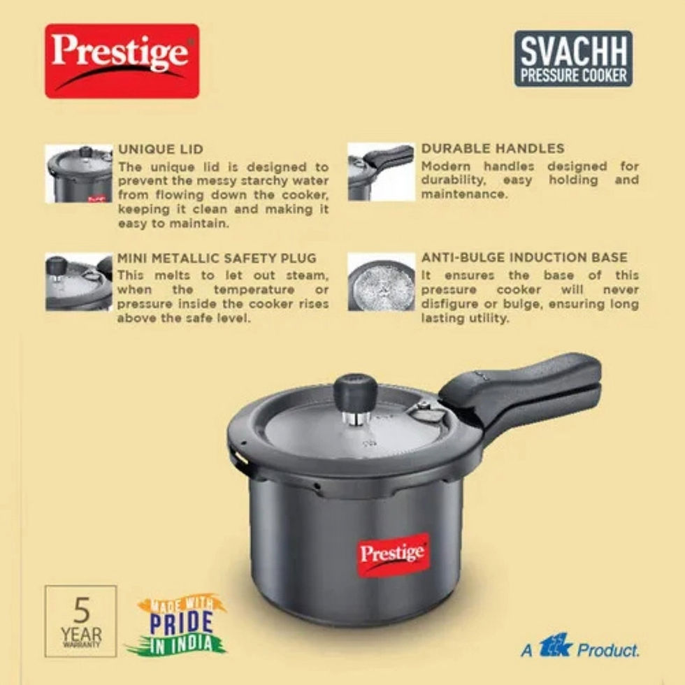 Thumbnail: Prestige 3L Svachh Hard Anodised  Spillage Control Pressure Cooker - Black