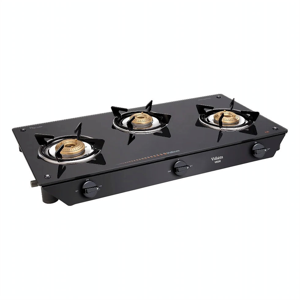 Thumbnail: Vidiem 3 Burner Glass top Gas Stove  - VEER