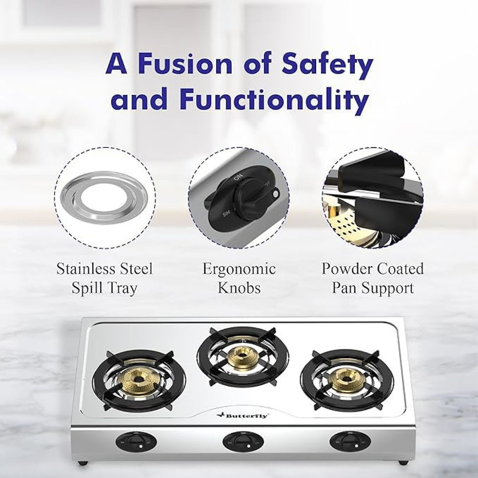 Thumbnail: Butterfly 3 Burner Stainless Steel Gas Stove-Bolt