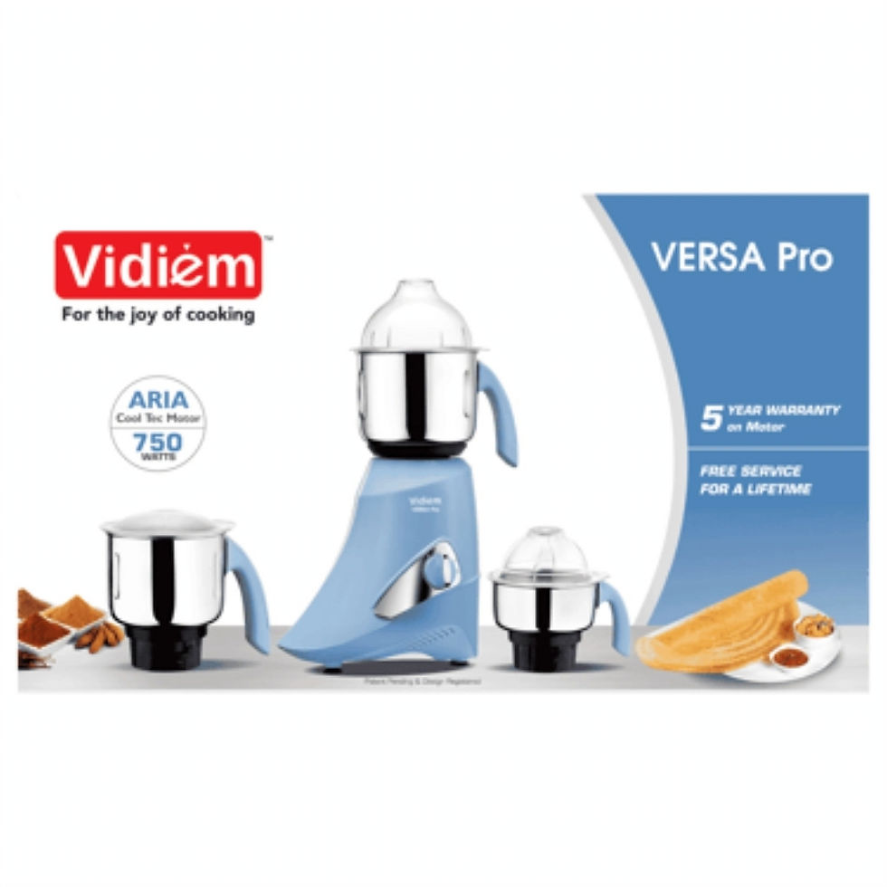 Thumbnail: Vidiem 750 Watts 3 Jar Mixer Grinder-Versa Pro