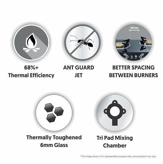 Thumbnail: Preethi 2 Burner Glass Top Gas Stove -GLEAM