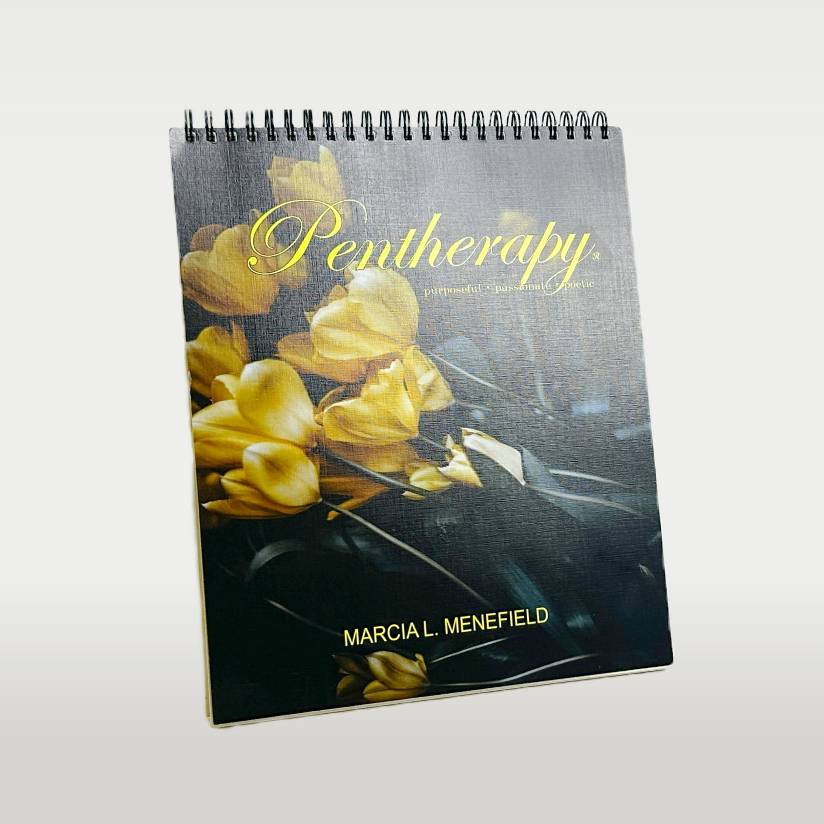 Pentherapy journal with yellow flowers on the cover