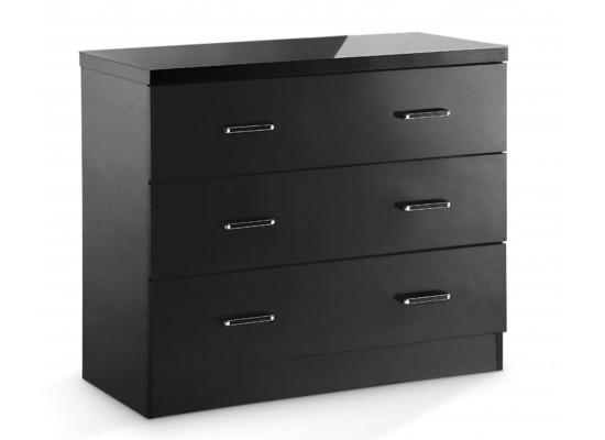 Novello 3 Drawer Chest – Black