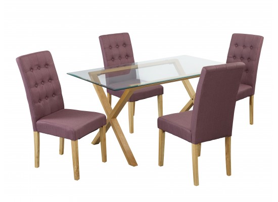 Cadiz Table & Roma Plum Chairs