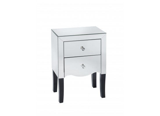 Valentina Mirrored 2 Drawer Bedside