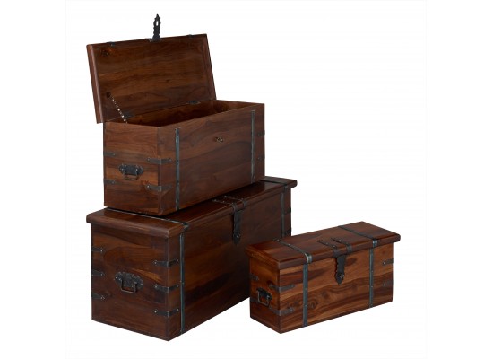 Darjeeling Set of 3 Storage Trunks
