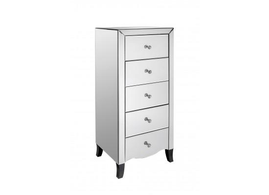 Valentina Mirrored 5 Drawer Chest