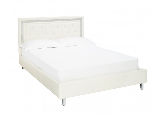 Crystalle King Bed in White