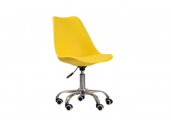 Orsen swivel office chair in Yellow